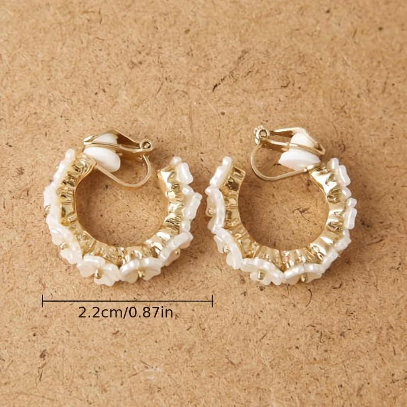 Floral Designed Round Ear Clips for Women